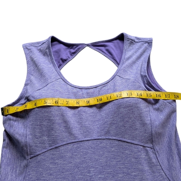 prAna Calico Dress Ultra Violet Heathered Purple Keyhole Cutout Back Women's L - Picture 5 of 13